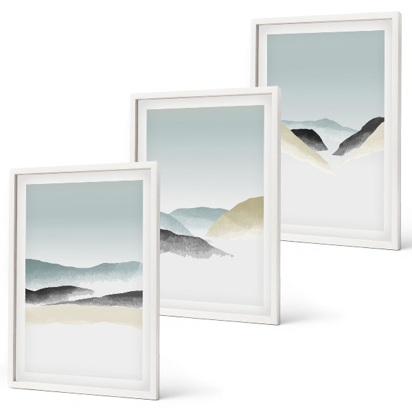 Set tablouri decorative Munți minimalisti pastelați