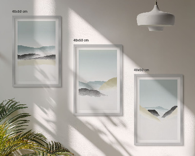 Set tablouri decorative Munți minimalisti pastelați