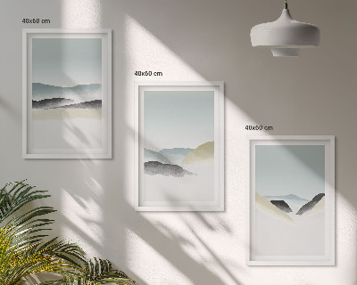 Set tablouri decorative Munți minimalisti pastelați