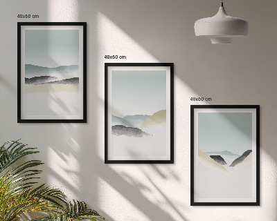 Set tablouri decorative Munți minimalisti pastelați