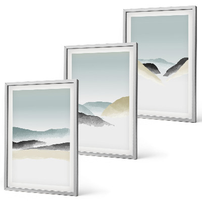 Set tablouri decorative Munți minimalisti pastelați