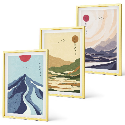 Set tablouri pentru dormitor Munți pastelați în stil japonez