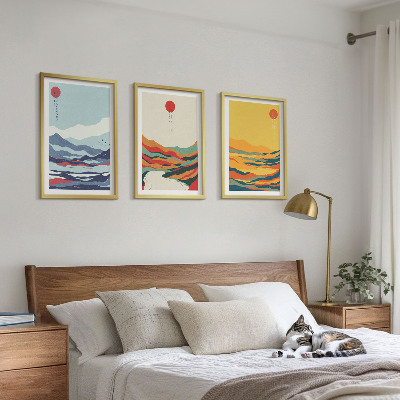Set tablouri decorative Abstracție colorată a râului munți