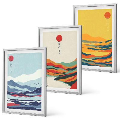 Set tablouri decorative Abstracție colorată a râului munți