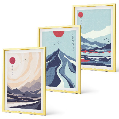 Set tablouri pentru dormitor Munți japonezi abstracti