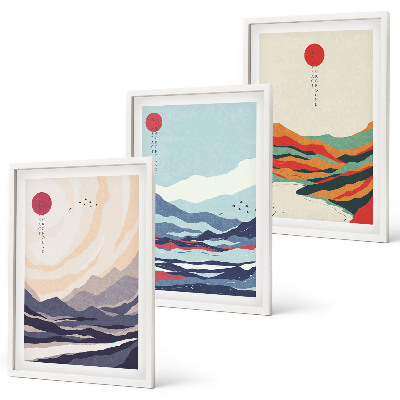 Set tablouri pentru dormitor Abstracțiuni montane japoneze