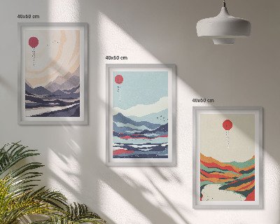 Set tablouri pentru dormitor Abstracțiuni montane japoneze