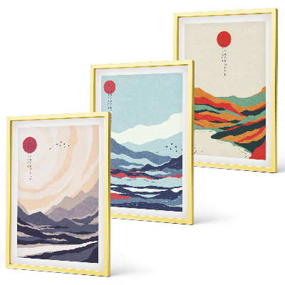 Set tablouri pentru dormitor Abstracțiuni montane japoneze