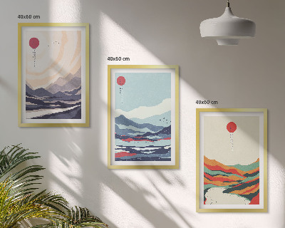 Set tablouri pentru dormitor Abstracțiuni montane japoneze