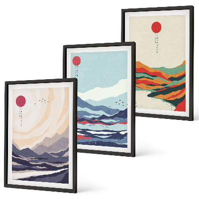 Set tablouri pentru dormitor Abstracțiuni montane japoneze