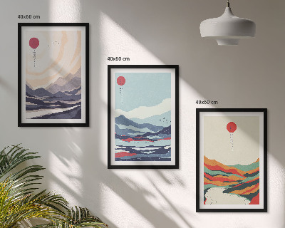 Set tablouri pentru dormitor Abstracțiuni montane japoneze