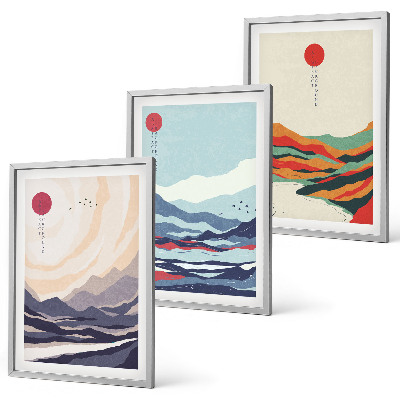 Set tablouri pentru dormitor Abstracțiuni montane japoneze