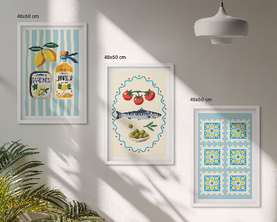Set tablouri decorative Ilustrații de bucătărie în stil mediteranean