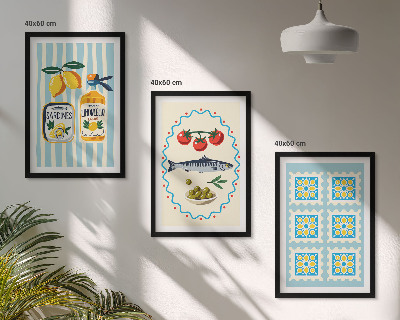 Set tablouri decorative Ilustrații de bucătărie în stil mediteranean
