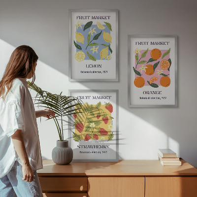 Set tablouri decorative Postere cu fructe, lămâi, căpșuni