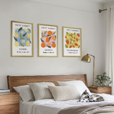 Set tablouri decorative Postere cu fructe, lămâi, căpșuni