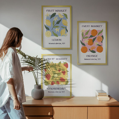 Set tablouri decorative Postere cu fructe, lămâi, căpșuni