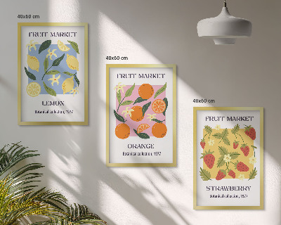 Set tablouri decorative Postere cu fructe, lămâi, căpșuni