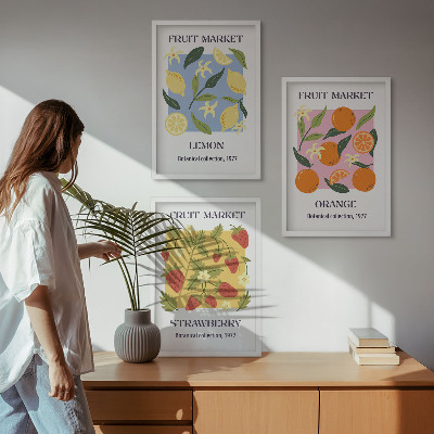 Set tablouri decorative Postere cu fructe, lămâi, căpșuni