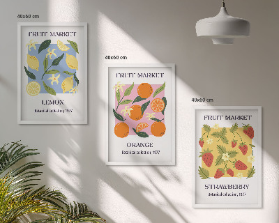 Set tablouri decorative Postere cu fructe, lămâi, căpșuni