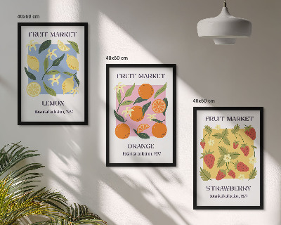 Set tablouri decorative Postere cu fructe, lămâi, căpșuni