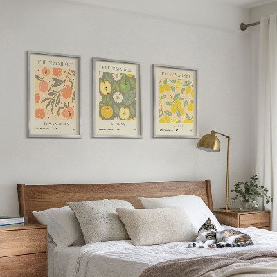 Set tablouri pentru dormitor Postere retro cu modele de fructe