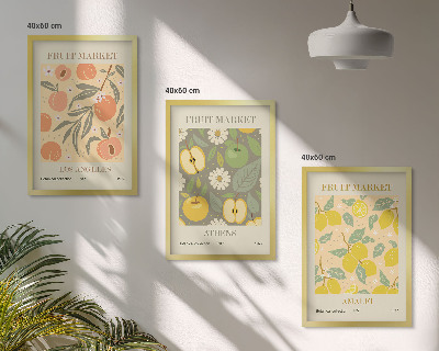 Set tablouri pentru dormitor Postere retro cu modele de fructe
