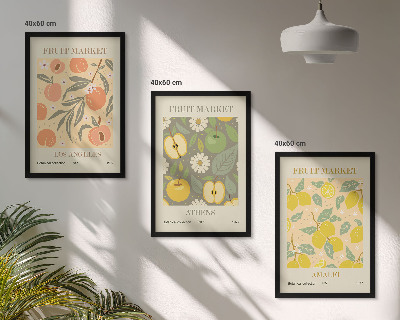 Set tablouri pentru dormitor Postere retro cu modele de fructe