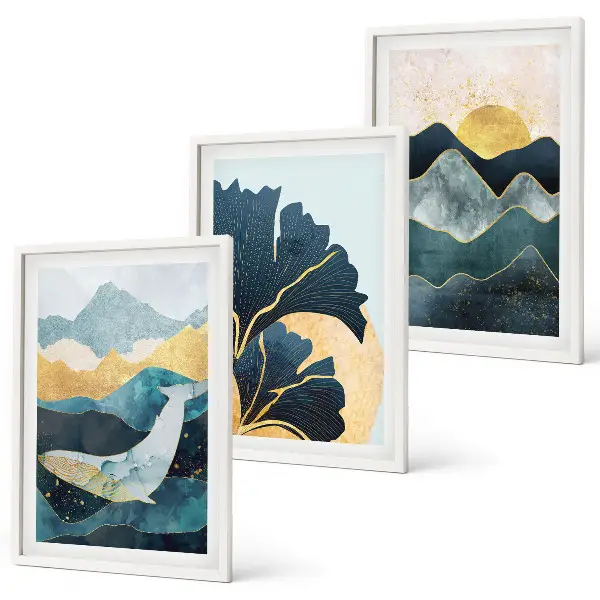 Set tablouri decorative cu vederi abstracte ale munților