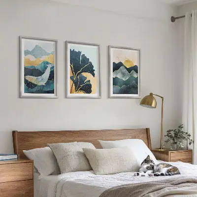 Set tablouri decorative cu vederi abstracte ale munților