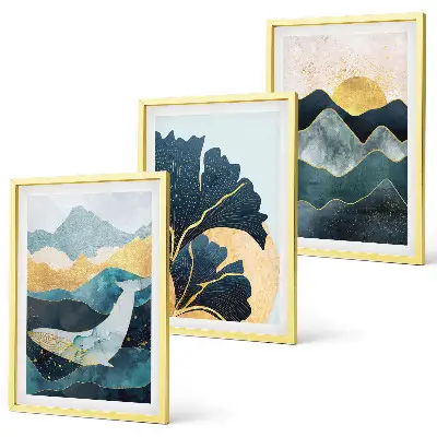 Set tablouri decorative cu vederi abstracte ale munților