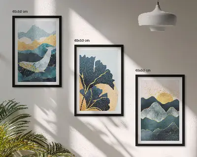Set tablouri decorative cu vederi abstracte ale munților