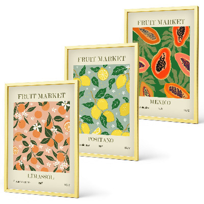 Set tablouri pentru dormitor Citrice, retro tropical