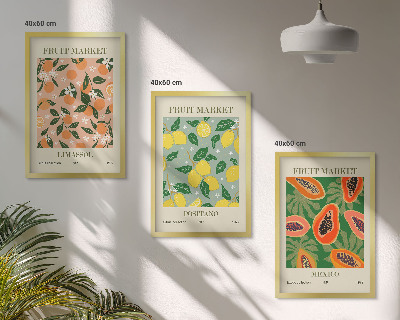 Set tablouri pentru dormitor Citrice, retro tropical