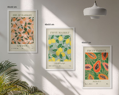 Set tablouri pentru dormitor Citrice, retro tropical