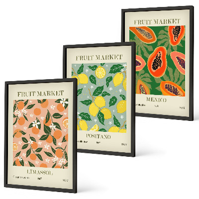 Set tablouri pentru dormitor Citrice, retro tropical