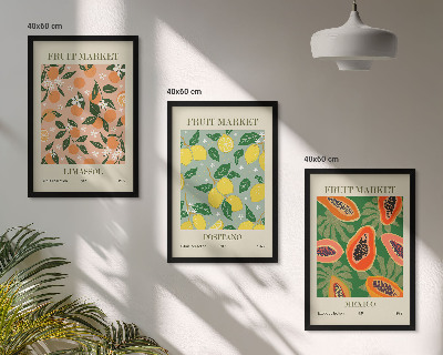 Set tablouri pentru dormitor Citrice, retro tropical