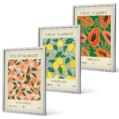Set tablouri pentru dormitor Citrice, retro tropical
