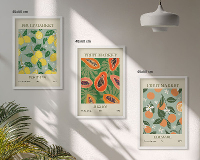 Set tablouri pentru dormitor Postere cu fructe, lămâi, papaya