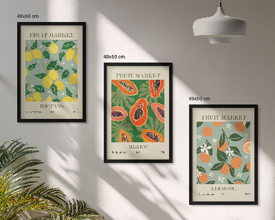 Set tablouri pentru dormitor Postere cu fructe, lămâi, papaya