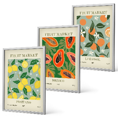 Set tablouri pentru dormitor Postere cu fructe, lămâi, papaya