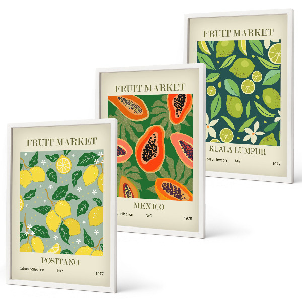 Set tablouri decorative Modele fructate de lămâie și papaya