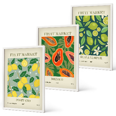 Set tablouri decorative Modele fructate de lămâie și papaya