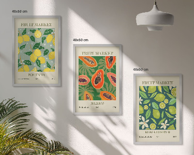 Set tablouri decorative Modele fructate de lămâie și papaya