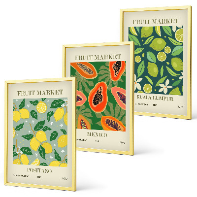Set tablouri decorative Modele fructate de lămâie și papaya