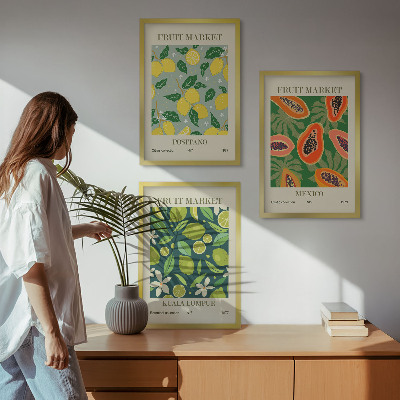 Set tablouri decorative Modele fructate de lămâie și papaya