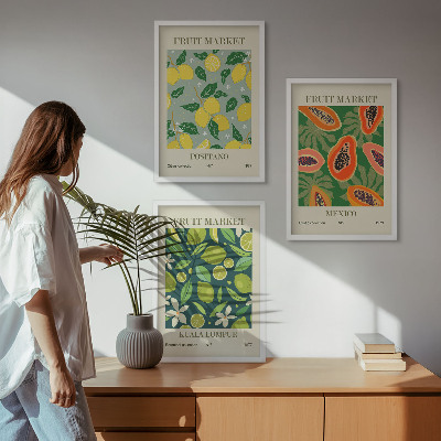 Set tablouri decorative Modele fructate de lămâie și papaya