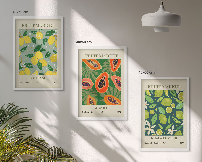 Set tablouri decorative Modele fructate de lămâie și papaya