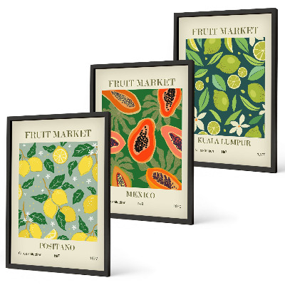 Set tablouri decorative Modele fructate de lămâie și papaya