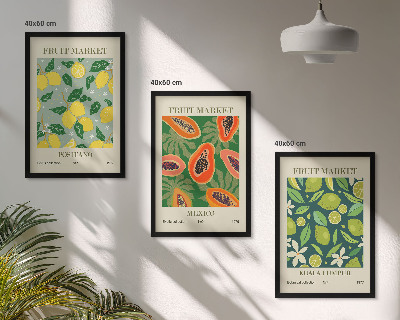 Set tablouri decorative Modele fructate de lămâie și papaya